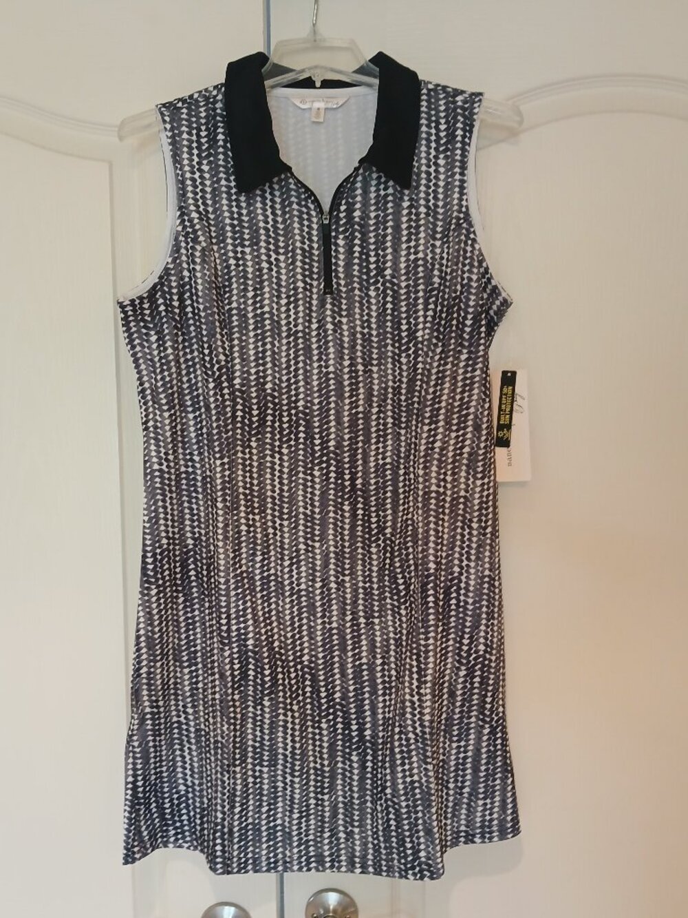 Nanette Lepore Tiebreak Mini Dress, Black and White, S/M